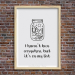 Постер "Its on my list" A4 с рамкой дерево