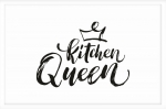 Постер "Kitchen queen " A4 с рамкой белый
