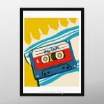 Постер "Mix Tape" A4 с рамкой черный