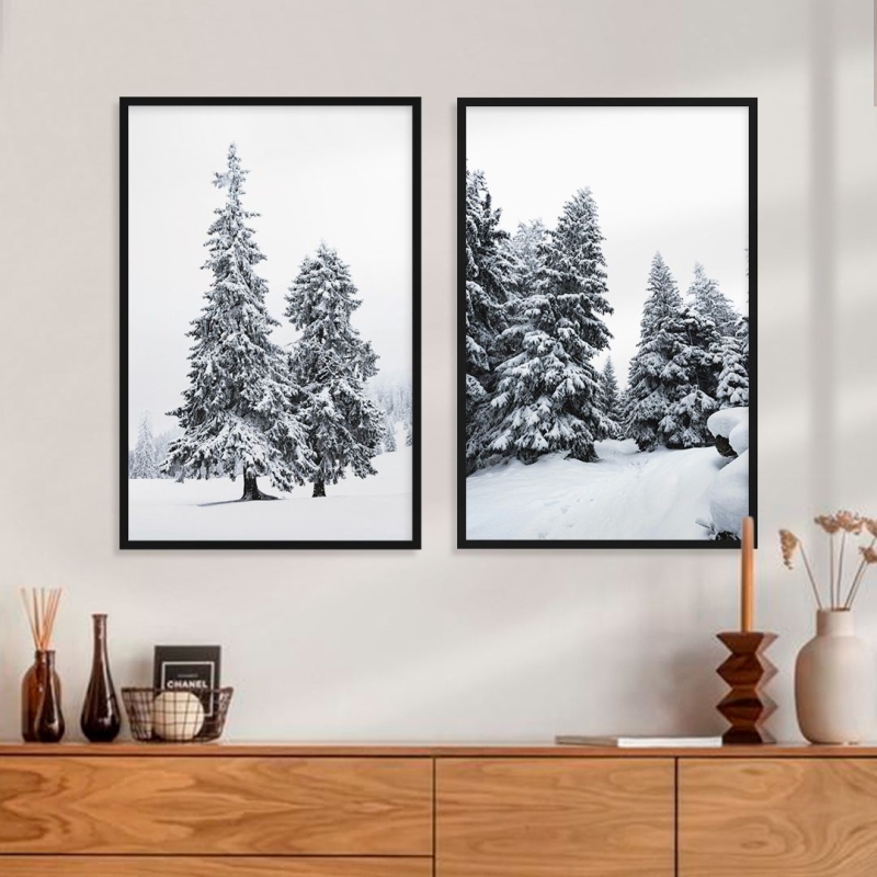 Набор постеров "Зимний монохром"